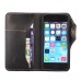 iPhone SE 5 5s - Top Quality Imported Argentina Genuine Leather Flip Wallet Protective Phone Cover Case - Black